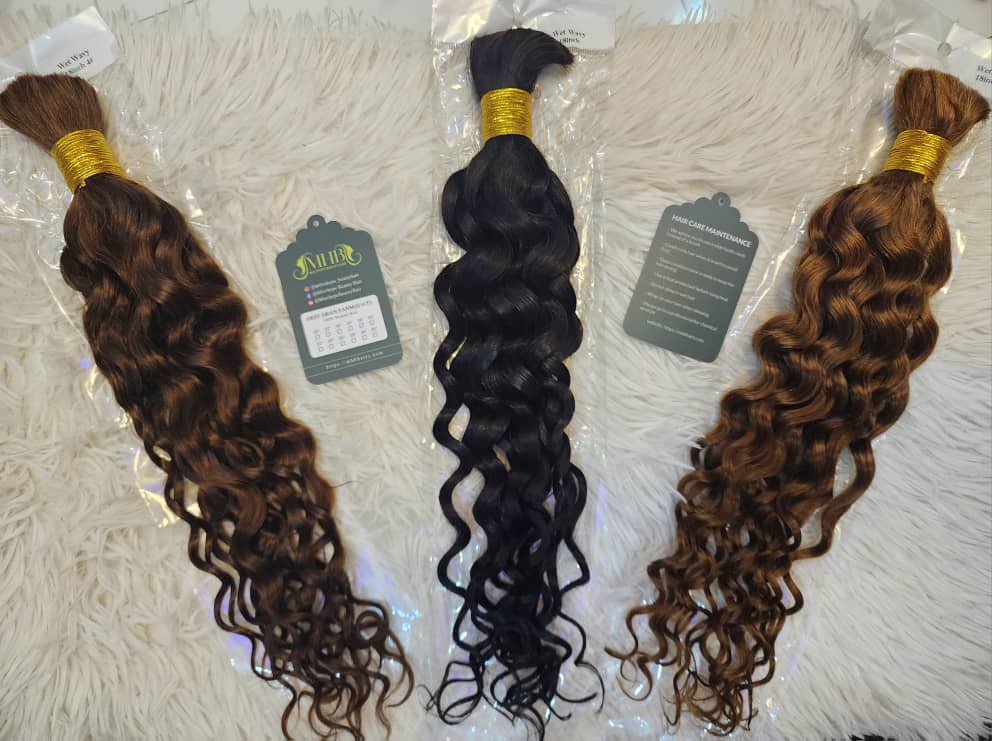 Human Hair Braiding Extensions ( Wet & Wavy)