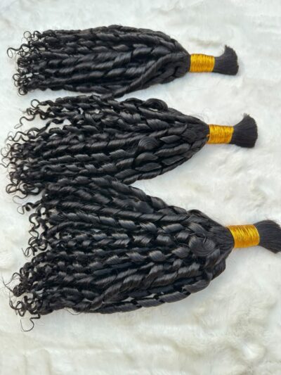 Premium pixie curly human hair braiding extensions sold per bundle 100 grams